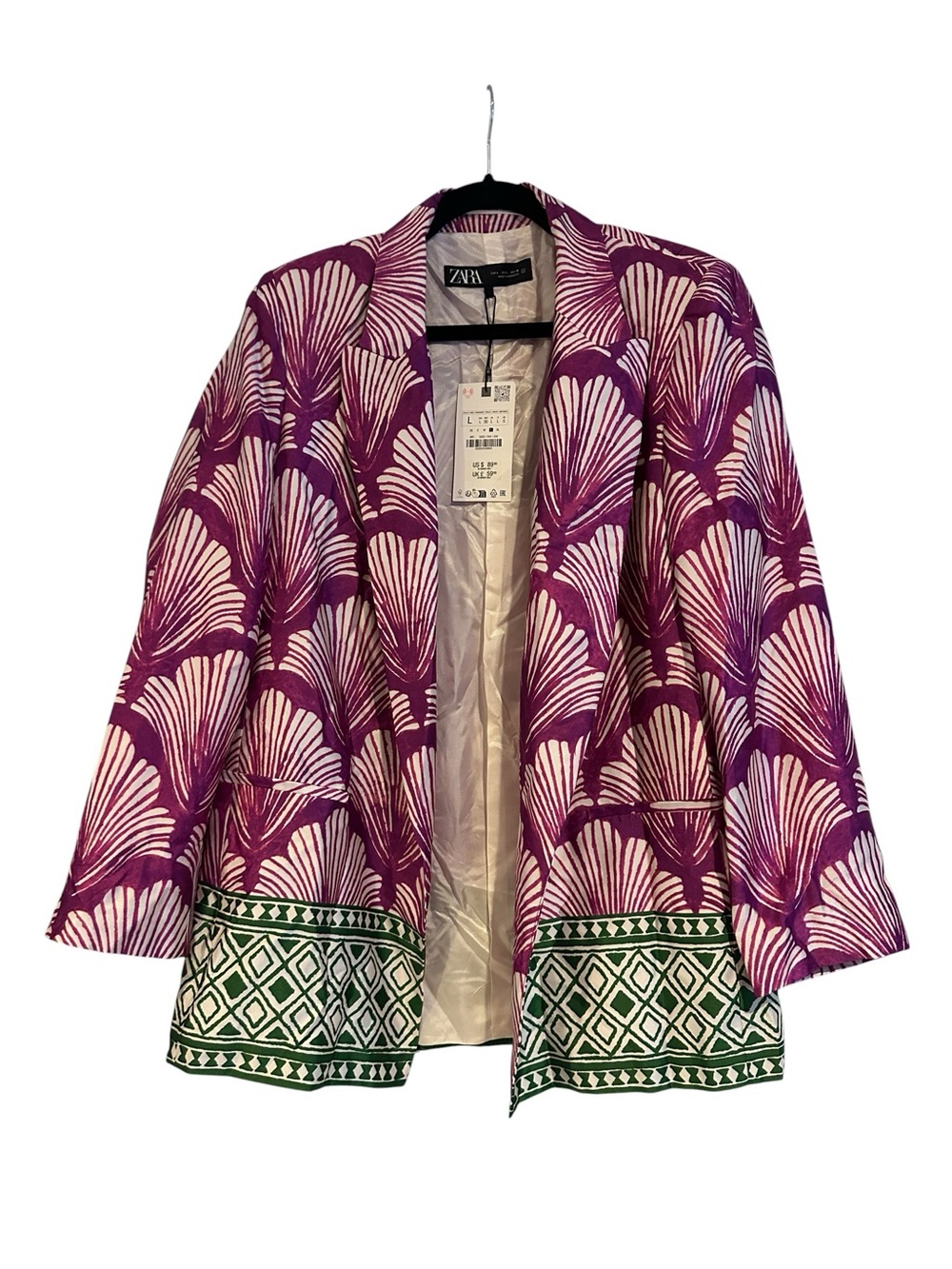 NWT ZARA Lightweight Patterned Blazer size L